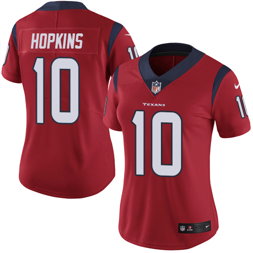 Women Houston Texans #10 Hopkins red Nike Vapor Untouchable Limited NFL Jersey->women nfl jersey->Women Jersey